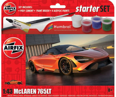Airfix Modelbouwpakket Auto - 55006 Mc Laren 765LT SportAuto - Starter Set Plastic - 1:43 - Modelbouw