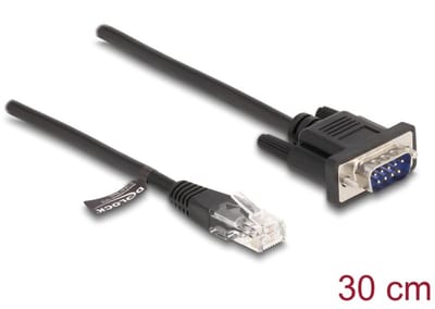 Delock 88008 RJ45 / Serieel Netwerkkabel, patchkabel 0.30 m Zwart 1 stuk(s)