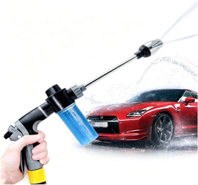 Hogedruk Tuinslang Sproeier - Waterstraal Mondstuk - Auto Ramen Oprit - Natuurlijke Drukverhoging - Lange Stang - Zwart