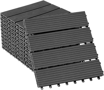 Terrastegels - Terrasplanken WPC - Tuin Balkon - Antislip Waterdicht - 30x30cm - Antraciet