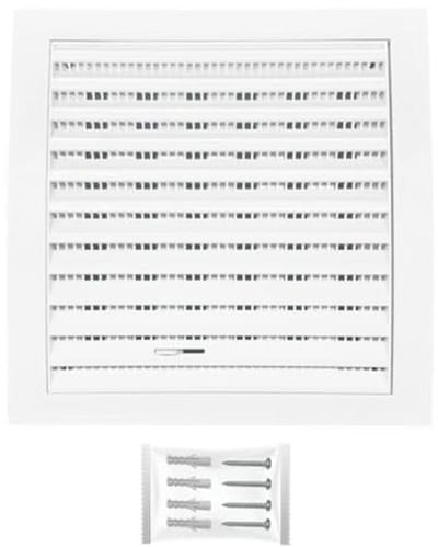 Ventilatierooster vierkant met insectenbescherming 190 x 190 mm - weerbestendig en multifunctioneel