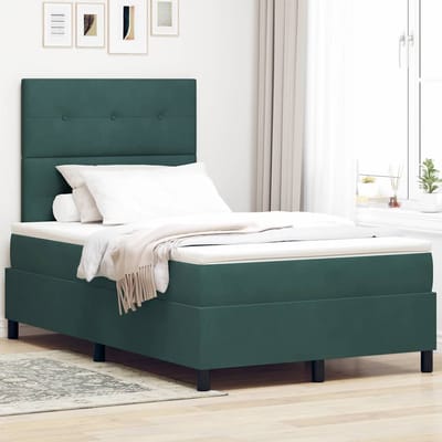 vidaXL - Boxspring - bed - met - hoofdeinde - Donkergroen - 120 - x - 200 - cm - Fluweel