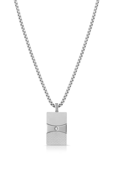 Daniel Klein DKJ.4.3001-1 - Ketting - Mannen - Heren - Staal - Hanger - Rechthoek - Zilverkleurig