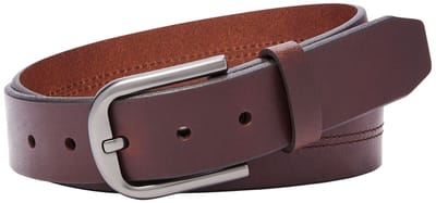 FOSSIL Leren Riem Samson Belt W115 Brown Donkerbruin