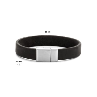 Stalen armband leer 12 mm PSN6506040
