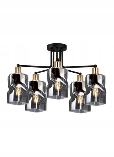 Hanglamp LORD 8-300 Zwart Goud E27 5x60W