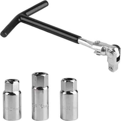 4-delige Bougiesleutel Set 3/8'' met 16/18/21mm Sleutels voor Auto en Motor, Bougie Verwijder Tool, Socket Set voor Gemakkelijk Onderhoud