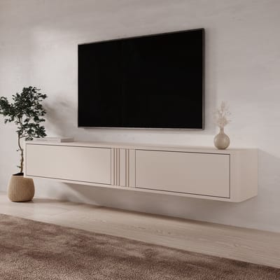 Meubella - Fermano - TV-Meubel - Beige - 190x31x30 cm