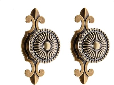 Kastknoppen Set - Zinklegering Handgrepen - 2 Stuks - Antiek Messing Design - Voor Keuken En Kledingkast - Rond Model