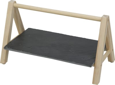 Cosy & Trendy Etagère - 1-laags - 29x19x14 cm - leisteen - rechthoekig - Hightea/tapas/amuses serveren
