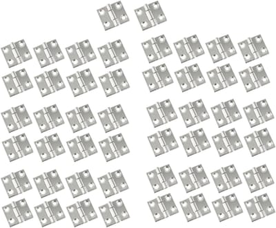 50 stuks - Scharnieren - Inclusief Schroeven - Gemakkelijk te Plaatsen - Binnendeurscharnieren - Deurscharnier - 8*10mm - zilver - rvs