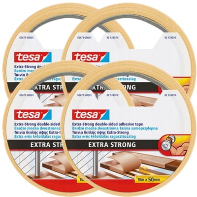 Tesa Extra Strong Tapijt Plakband - 10m x 50mm - Antislip & Vochtbestendig