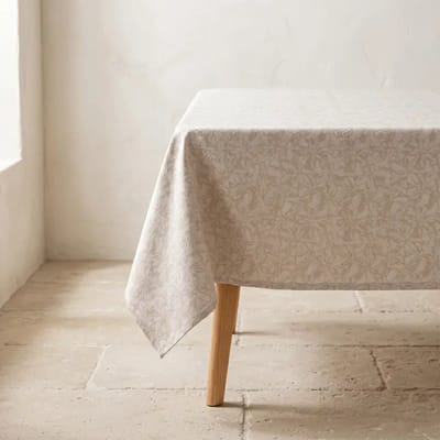 GAMUSI BROTA Tafelkleed – Vlekbestendig Jacquard Tafelkleed met Bloemenpatroon – Katoen – OEKO-TEX® – 140x100 cm – Vlas