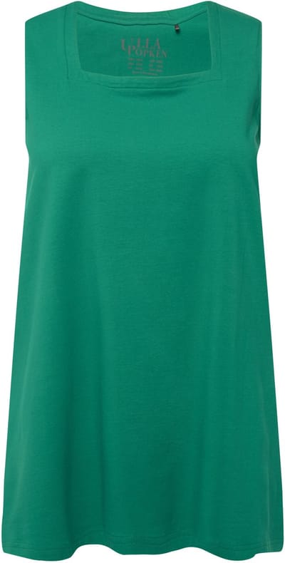 Ulla Popken - Dames - Longtop classic fit carréhals mouwloos - Smaragd - Maat 42+