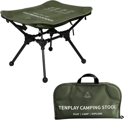 Dailygoods- Campingkruk Ultralicht 0,76 kg - Opvouwbare Kruk 150 kg - Antislip Voetsteun - Draagtas - 600D Oxford-stof - Compact Ontwerp - Opvouwbare Stoel