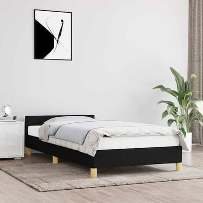 vidaXL - Bedframe - met - hoofdeinde - zonder - matras - 80x200 - cm - stof - zwart