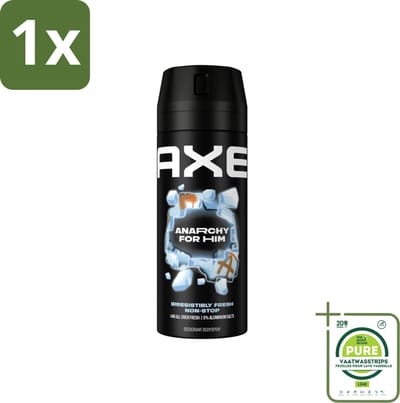 1 x Axe Deodorant Bodyspray Anarchy for Him 150 ml - Deodorant - Deodorant Spray - Axe Anarchy - Mannelijke Geur - Granaatappel