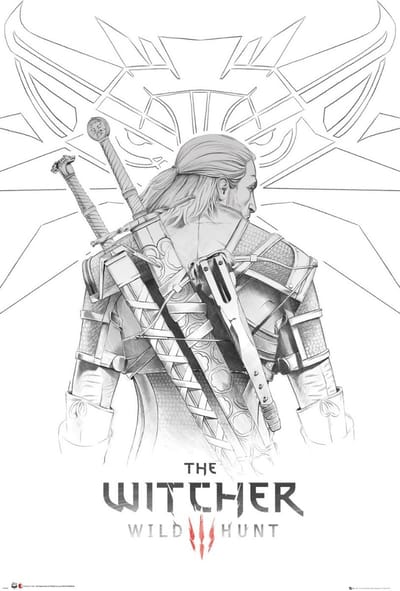 The Witcher 3 - Wild Hunt - Geralt Sketch Unisex Poster - meerkleurig - Standard
