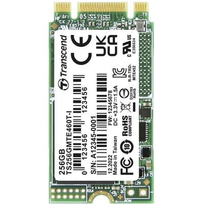 Transcend MTE460T-I 256 GB NVMe/PCIe M.2 SSD 2242 harde schijf PCIe NVMe 3.0 x2 Industrial TS256GMTE460T-I