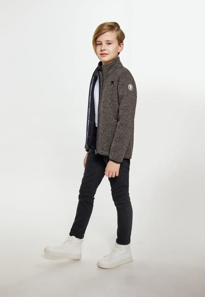 Schmuddelwedda Gebreide fleece jas jongens (kinderen) grijs melange