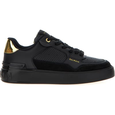 Balmain Zwarte Kalfsleren Sneakers