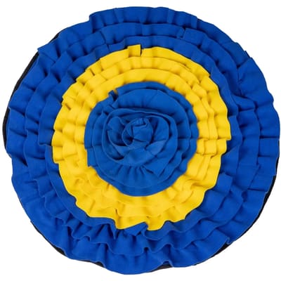 QHP SNUFFEL MAT VOOR PAARDEN Geel-blauw