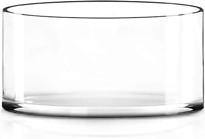 Glazen Vaas - Cilinder Vaas - Bloemen Schikken - Handgeblazen Kristal - Diameter 20 cm - Helder