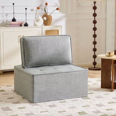 Wishdor - Modulaire Fauteuilbank - Compact En Flexibel - Modern - Voor Kleine Ruimtes - Multiplex - Lichtgrijs