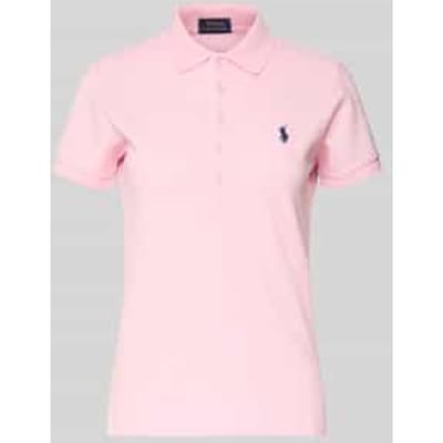 Slim fit poloshirt met logostitching, model 'JULIE'