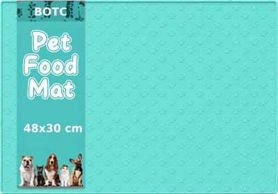 BOTC Placemat Hond & Kat - Antislip & Waterafstotend - 48x30 cm - Placemat Voerbak - Siliconen - 1 Stuk - Honden Placemat - Blauw