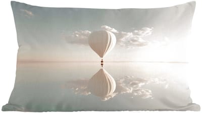 Sierkussens - Kussentjes Woonkamer - 60x40 cm - Luchtballon - Wolken - Water - Blauw