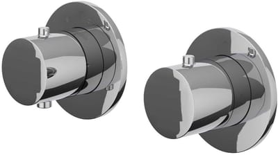 IVY Bond Afbouwdeel inbouwthermostaat met 2-weg stop-omstel symmetry met ronde rozetten Chroom