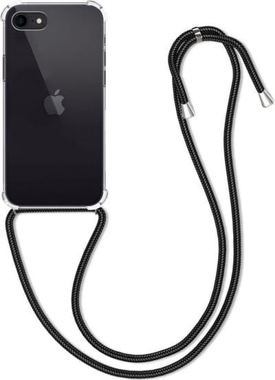 Hoesje Geschikt voor Apple iPhone 7 - Met Koord - Shock Proof - Siliconen Case - Back Cover - Telefoonkoord - Telefoon Hoes Shockproof - Telefoonketting - Transparant
