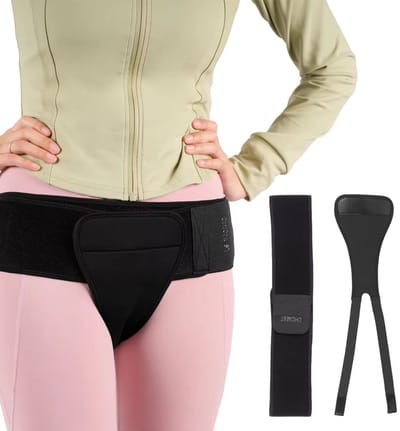 bekkenbrace - bekkenband - prolapse support - postpartum support - pelvic support belt - baarmoeder verzakking - bekkensteunriem - blaasverzakking - bekkeninstabiliteit - verstelbare bekkensteun