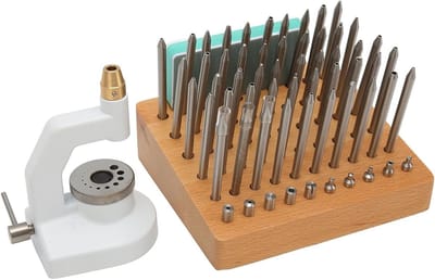 Professionele Horloge Reparatie Gereedschapset met 10 Stempels en 50 Punchen voor Horlogemakers en Handinstelling