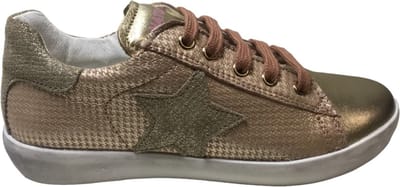 Naturino - Annie - Mt 22- veter/rits gouden ster lederen sneakers - roze