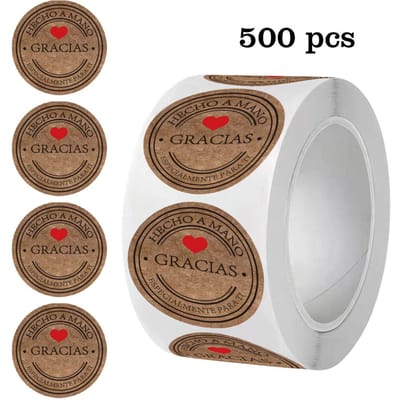 500 Stuks Spaanse Muchas Gracias Stickers Rol1 Inch Bedankstickers Voor Verpakking Kleine Bedrijven Bakken Dranken Cadeaupapier