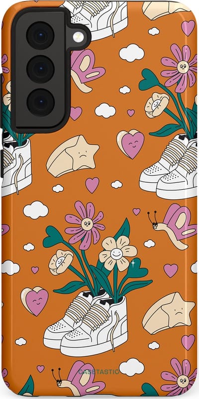 Casetastic Hoesje Geschikt voor Samsung S21 FE - Stijlvolle Beschermende Duo-layer Case - Hartentuin