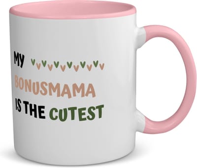 Akyol - my bonusmama is the cutest koffiemok - theemok - roze - Mama - schattige bonusmoeder - moeder cadeautjes - moederdag - verjaardagscadeau - verjaardag - cadeau - geschenk - kado - gift - moeder artikelen - 350 ML inhoud