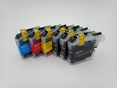 KATRIZ® huismerk inkt voor Brother 3x LC223XL BK + LC223XL C+ LC223XL M+ LC223XL Y (6stuks) - Met chip