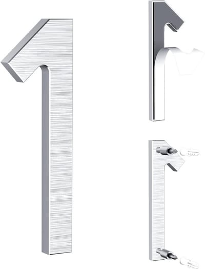 Dailygoods - Massief Aluminium Huisnummer 12,5 cm - Zelfklevend en Weerbestendig