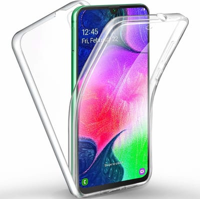 Ntech Hoesje Geschikt Voor Samsung Galaxy A50 Dual TPU hoesje ( Voor en Achter) Transparant