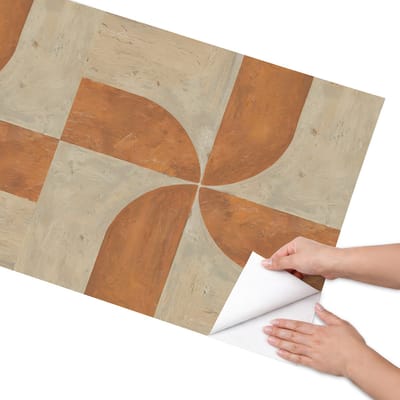 Coloray Meubel Wrap Folie - Oranje Meubelfolie - 65x130 cm - Meubel Wrap Folie Geschilderde windmolens - Plakfolie Meubels - Abstract Meubelfolie - Decoratiefolie Zelfklevend - Slaapkamer decoratie - Abstractie