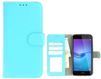 Turquoise Wallet Bookcase Fashion Hoesje Geschikt voor Huawei Y6 2017