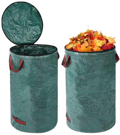 JHUBERS- Tuin Afvalzak 120 Liter - Tuinafvalzak met Handvatten - Stabiele Groene Zak - Herbruikbaar - Milieuvriendelijk - Polypropyleen Materiaal