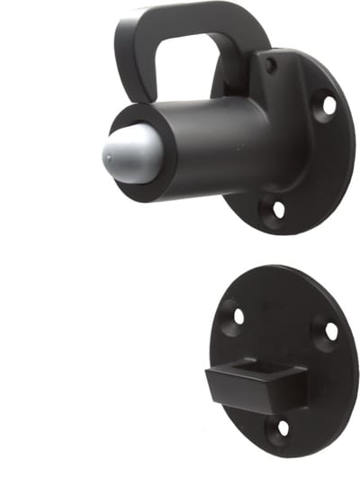 Deurvastzetter - met valhaak - 72mm - Mat zwart - S&B - 251201.00