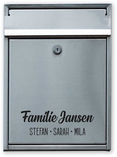 Brievenbussticker met Familienaam | Gepersonaliseerde Naamsticker | Zwart