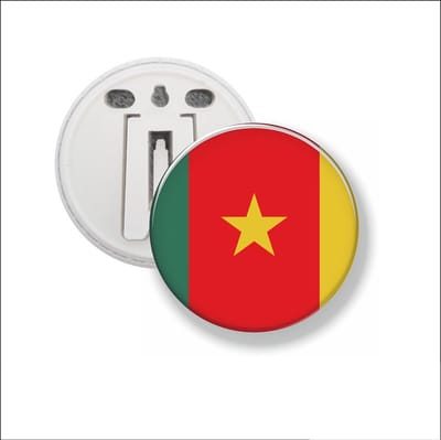 Button Met Clip 58 MM - Vlag Kameroen