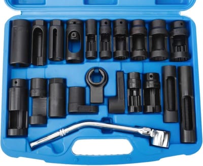Lambdasondesleutelset - Steeksleutelset Nox sonde - Auto onderhoud - Professioneel gereedschap - 21-delig - Zwart