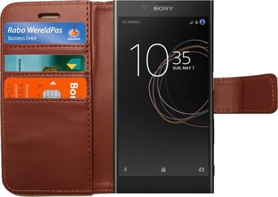 Hoesje geschikt voor Sony Xperia XZs Book Case Portemonnee - Cover voor 3 Pasjes Bruin